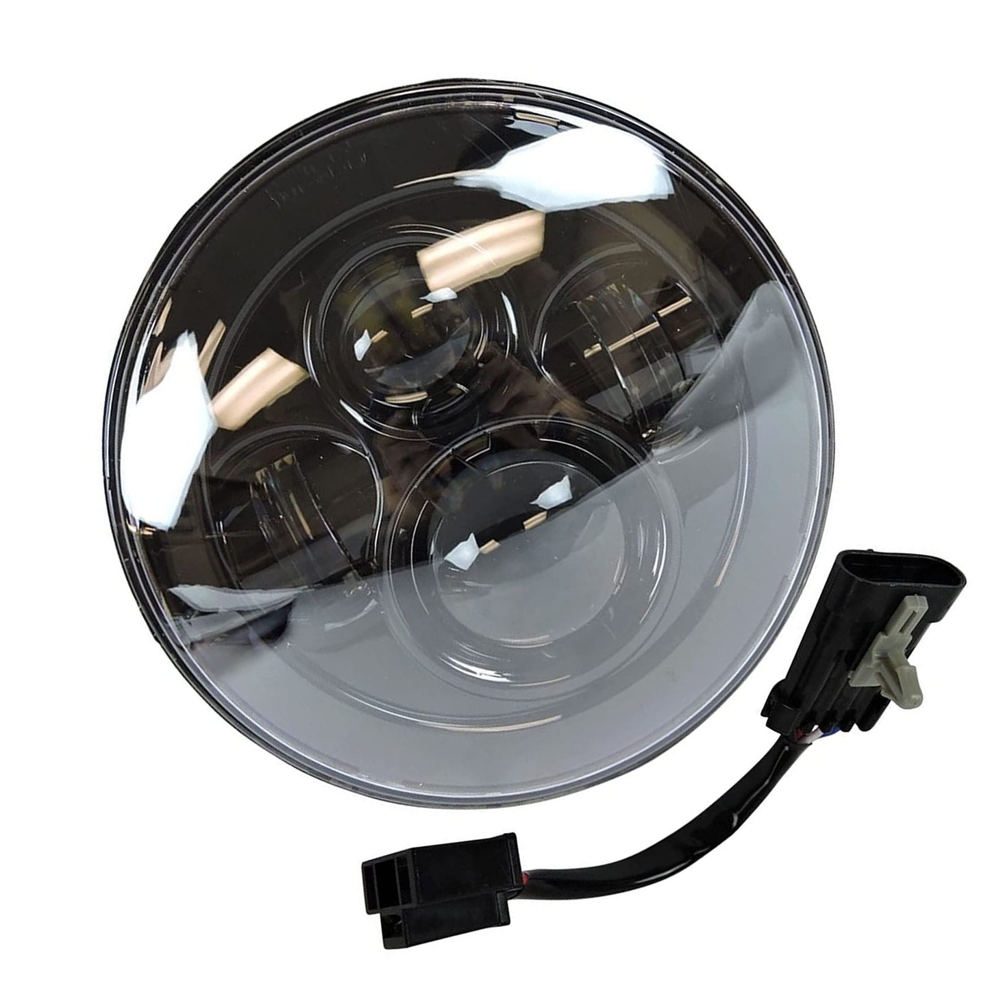 munirater 7In LED Projector Black Headlight Replacement for Street Glide Softail FLHX FLD