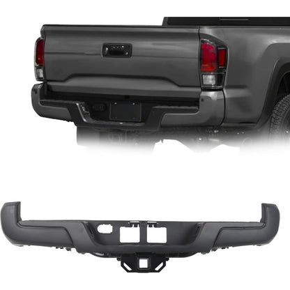 Black Steel Rear Step Bumper for Toyota Tacoma 2016-2023, TO1103128