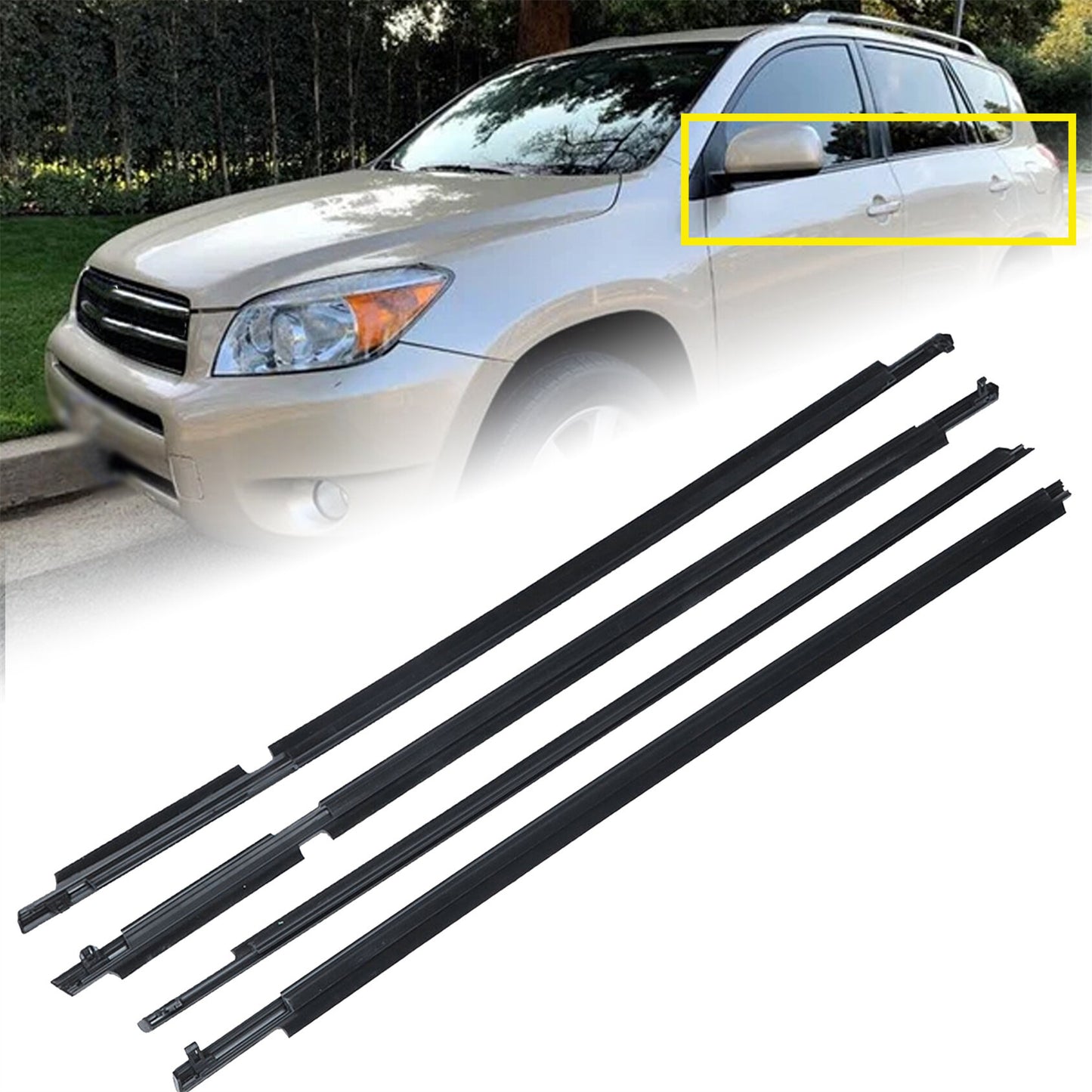 munirater Outside Window Weatherstrip Moulding Trim Seal Belt Replacement for 2006-2008 Toyota RAV4