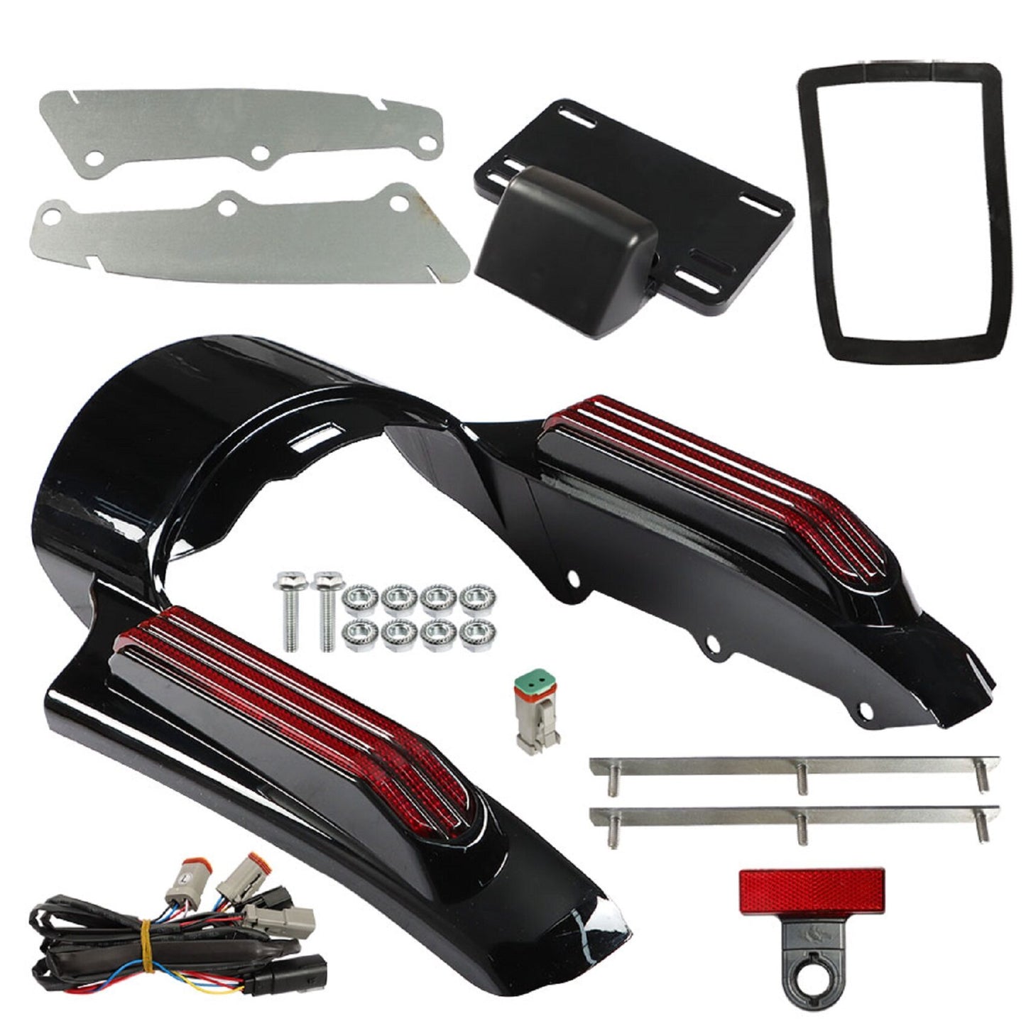 munirater Rear Fender Fascia LED Light Replacement for Touring Road King FLHR Glide FLHX