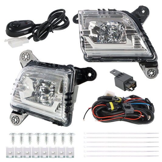 munirater LED Fog Lights Kit Replacement for 2019 2020 2021 Silverado 1500 with Clear Lens, Switch, Harness, Relay