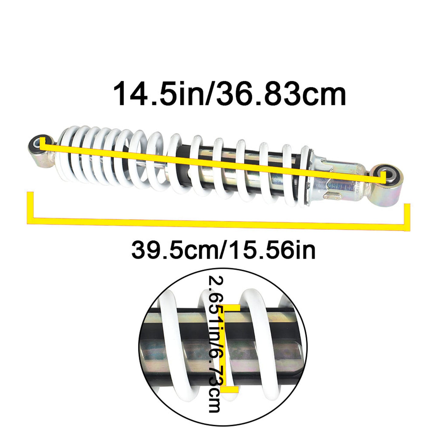 munirater 2 Pack 14.5in White Front Left Right Shocks Absorber 3GG-23350-20-36 Replacement for Banshee 350 1987-2006