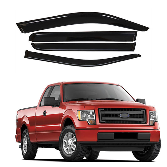 munirater Side Window Visor Vent Sun Rain Guard Deflector Replacement for 2009-2014 F150 Crew Cab Pickup 4-Door