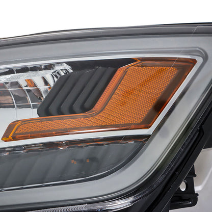 munirater Headlight For 2016-18 Ford Explorer Halogen w/ LED DRL Chrome Housing LH