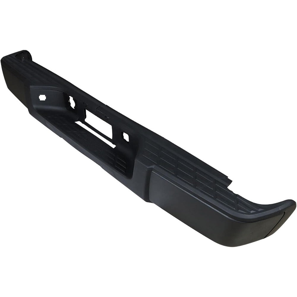 Black Rear Step Bumper Assembly for Chevrolet Silverado 1500 & GMC Sierra 1500 2007-2013, without Sensor Holes