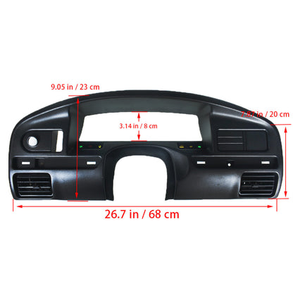 munirater Black Instrument Cluster Dashboard Panel Bezel Replacement for 1994-1997 F150 F250 F350 Super Duty