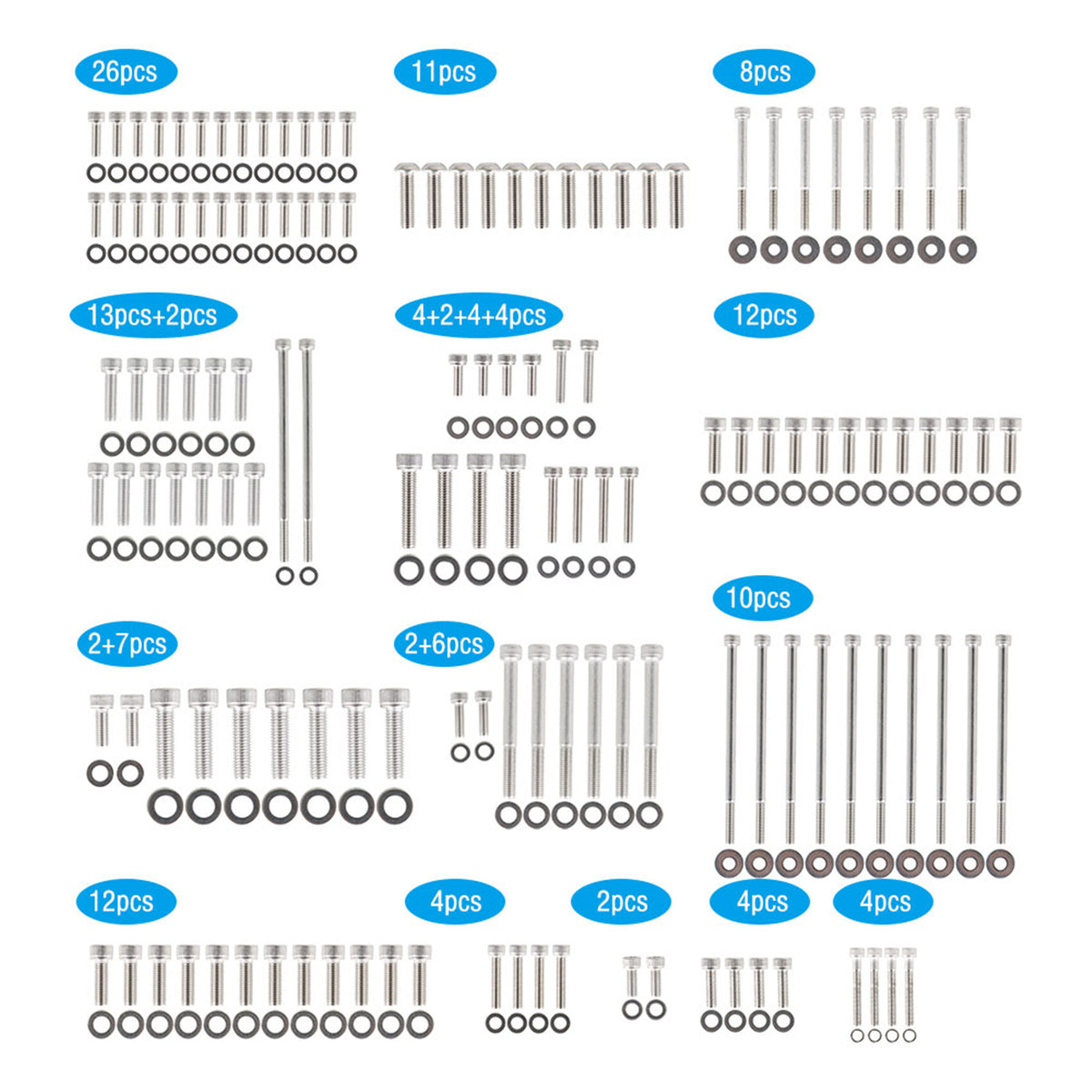 munirater Stainless Steel Engine Bolt Kit Replacement for 98-02 Camaro Firebird GTO LS1 LS6 Engines