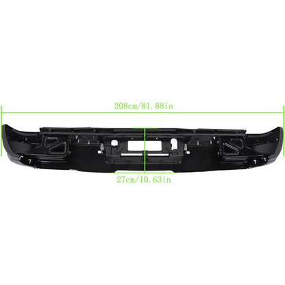 Black Rear Bumper for Chevrolet Silverado & GMC Sierra 2500 / 3500 2015-2019, SRW, with Sensor Holes