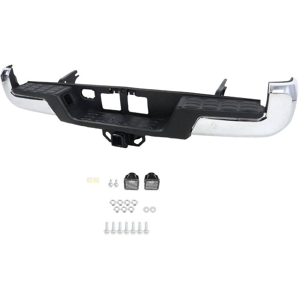 Chrome Steel Rear Step Bumper for Toyota Tacoma 2016-2023, TO1103129