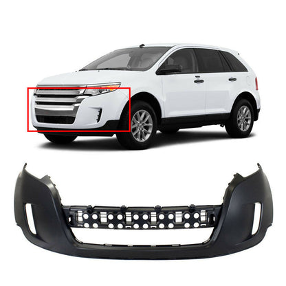 munirater Primered, Black Front Bumper Cover Fascia Replacement for 2011-2014 Edge