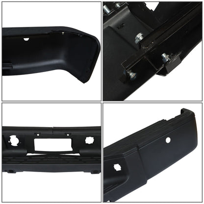 munirater Black Rear Step Bumper Steel with Object Sensor Replacement for 2007-2013 Silverado Sierra 1500 723650580769