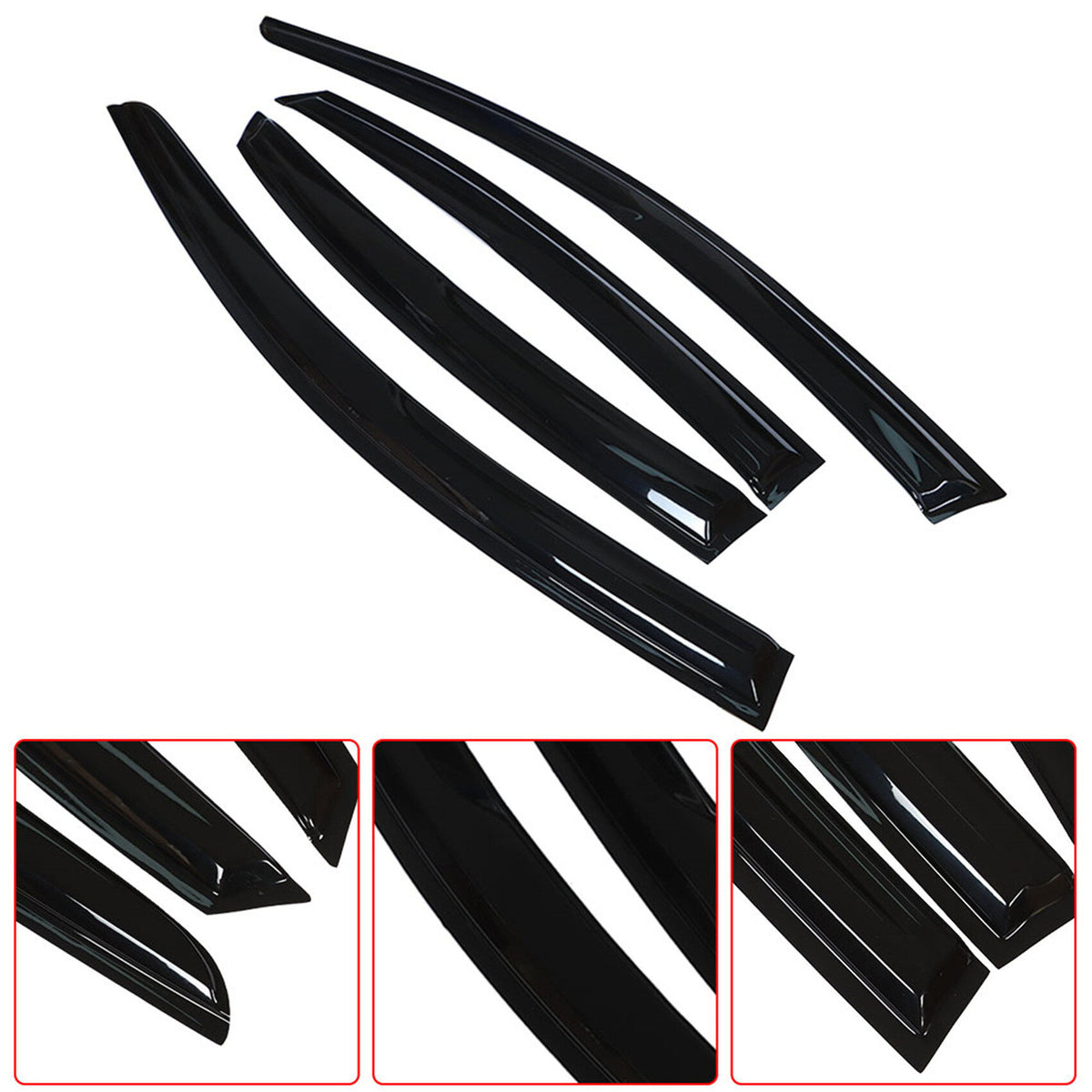 munirater Side Window Visors Rain Guard Wind Vent Shade Deflector Replacement for 2015-2019 Hyundai Sonata