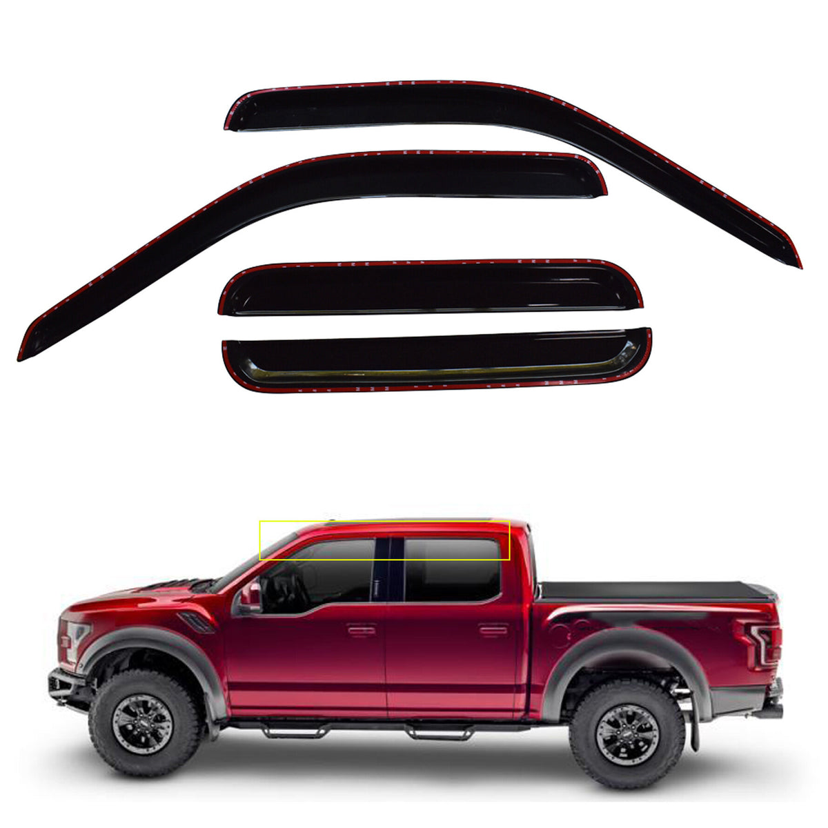 munirater Side Window Vent Visor Rain Guard Deflector Replacement for 1999-2016 F250/350/450