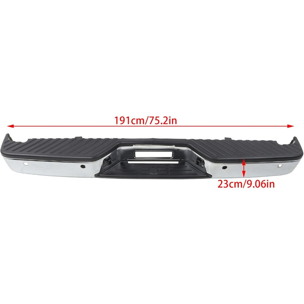 Chrome Steel Rear Step Bumper for Nissan Titan 2004-2015, without Big Tow Package, NI1103111