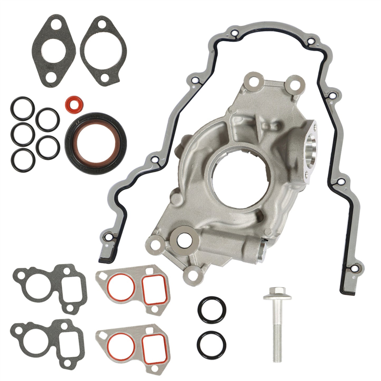 High Volume Oil Pump Change Kit with Gaskets Balancer Bolt RTV Replacement for LS 5.3L 6.0L