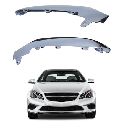 munirater Front Bumper Molding Chrome Trim Set Left & Right Replacement for 2014 2015 2016 Mercedes W212 E350