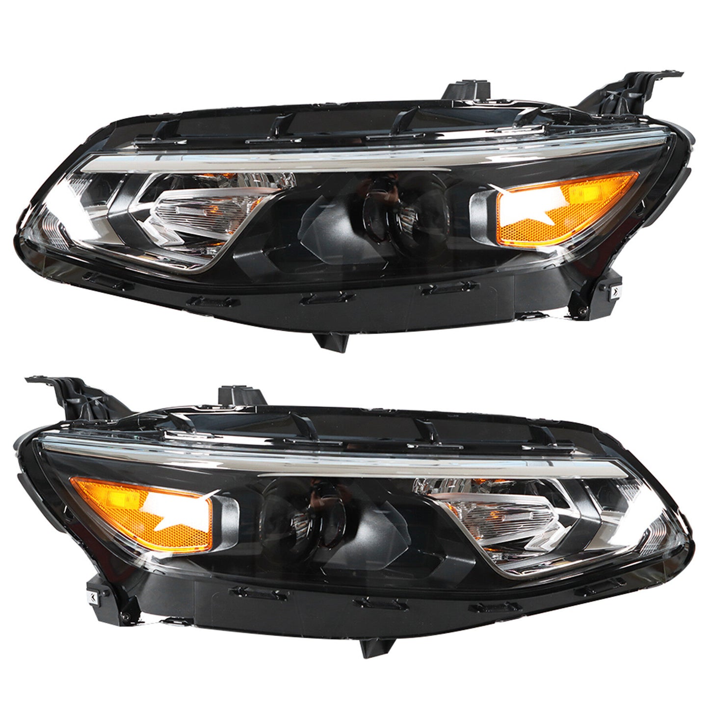 munirater Headlights Assembly Driver & Passenger Side Black Housing Projector Replacement for 2016 2017 2018 Malibu