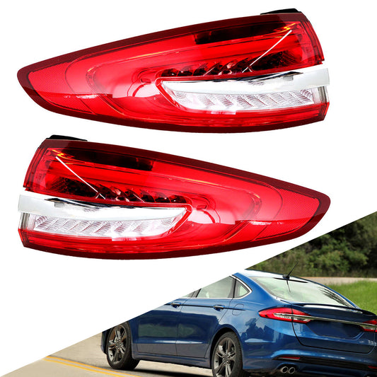 munirater Tail Light Assembly Clear Red LED Outer Right and Left Side Replacement for 2017-2020 Fusion