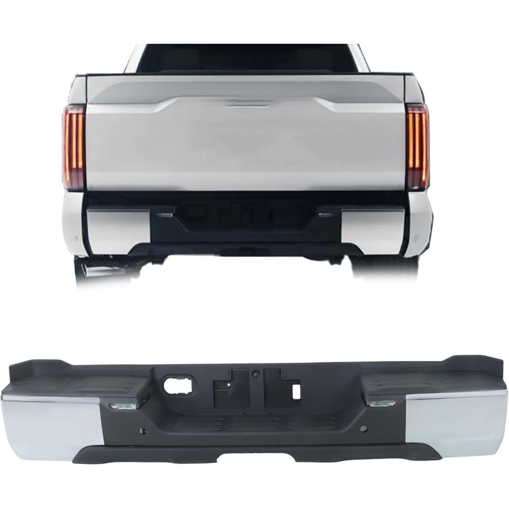 Steel Rear Step Bumper for Toyota Tundra 2022-2024, with Sensor Holes, TO1103144