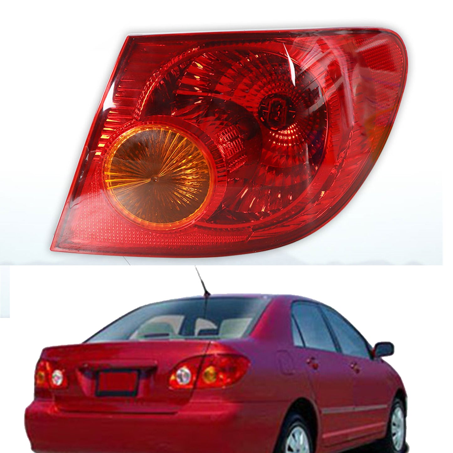 munirater Right Tail Light Outer Piece Rear Signal Lamp Passenger Side Replacement for 2003-2008 Toyota Corolla 8156002290