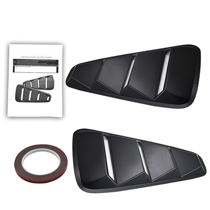 munirater Black Side Window Louvers Scoop Cover Vent Replacement for 2005-2014 Mustang