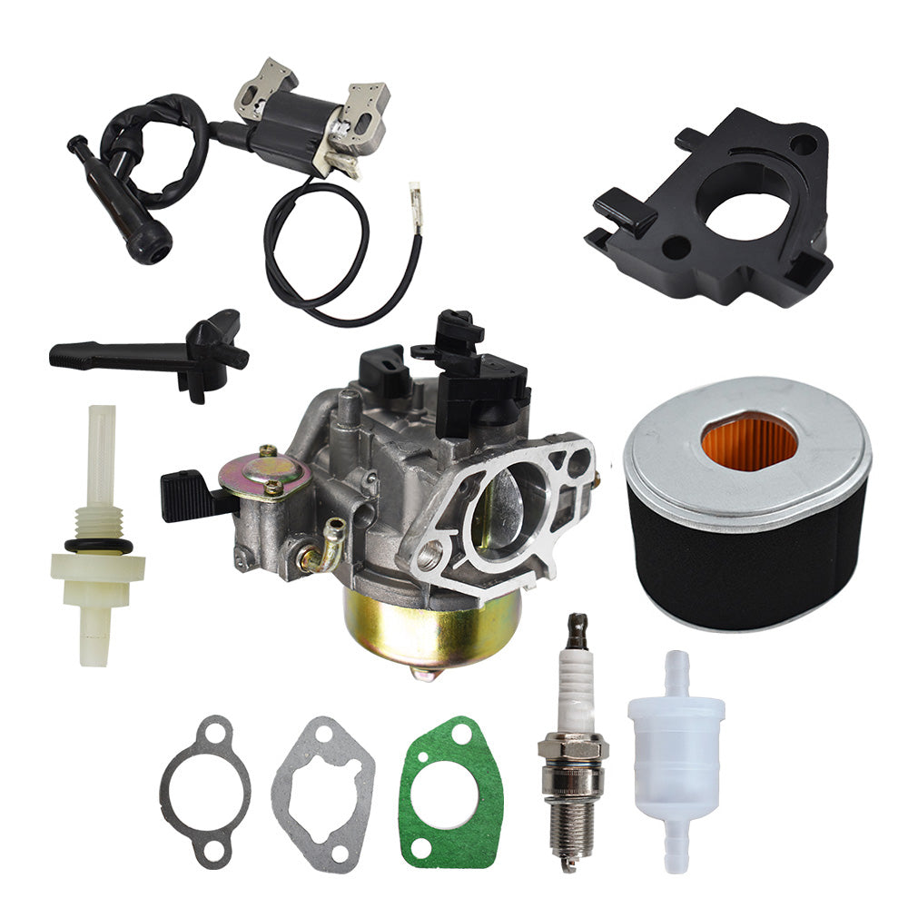 munirater GX390 13HP Carburetor with Ignition Coil 17210-ZE3-505 Air Filter Kit Replacement for Honda GX340 GX390 13HP 11HP 16100-ZF6-V00 16100-ZF6-V01 Lawnmower Water Pumps