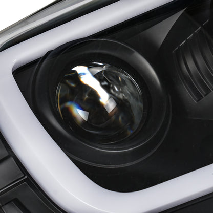 munirater Black Headlamps For Toyota Tacoma 2005-2011 Clear LED Tube Projector Headlights