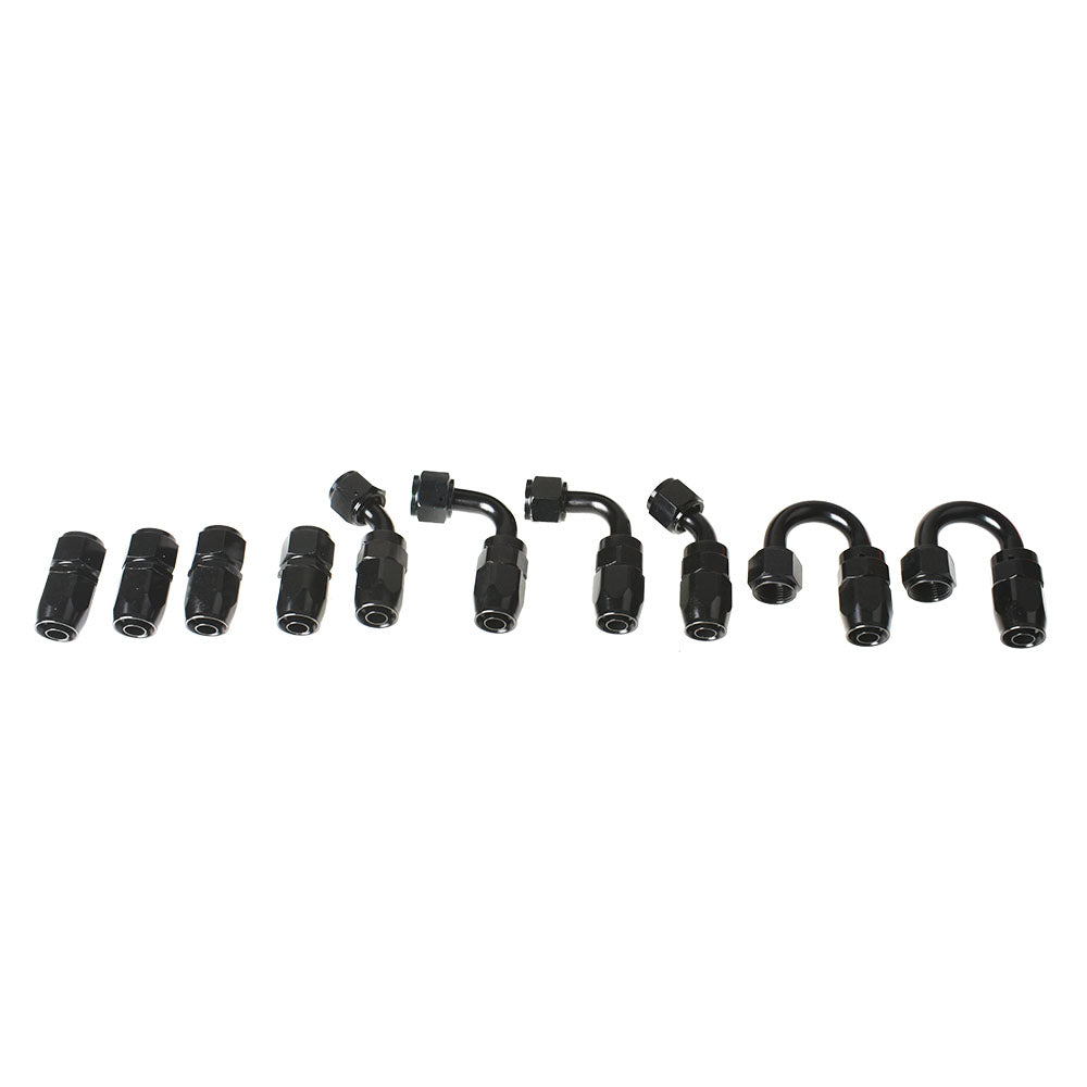 munirater 20Feet Braided Fuel Hose Line with Swivel Hose End Fitting Kit 8AN Black pipe black connector