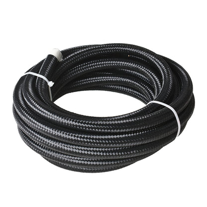 munirater 20Feet Braided Fuel Hose Line with Swivel Hose End Fitting Kit 8AN Black pipe black connector