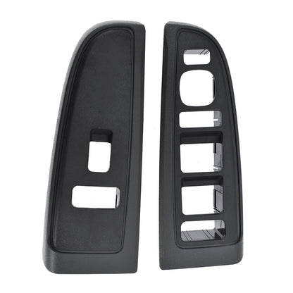 munirater Front Dark Gray Window Switch Trim Bezel Set Replacement for 2003-2007 Silverado Sierra 89045128 89045121