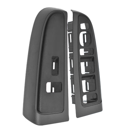 munirater Front Dark Gray Window Switch Trim Bezel Set Replacement for 2003-2007 Silverado Sierra 89045128 89045121