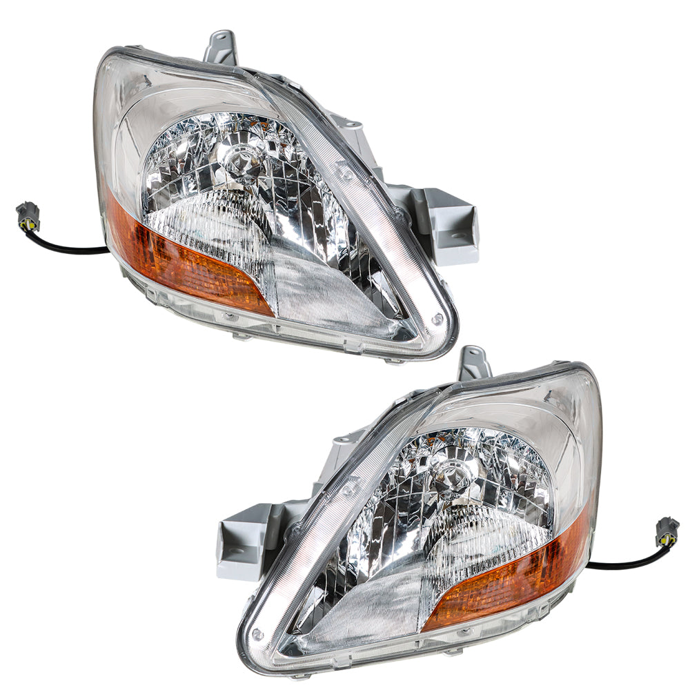 munirater Headlight For 2007-2011 Toyota Yaris Sedan Halogen Clear Lens Left and Right 2Pc