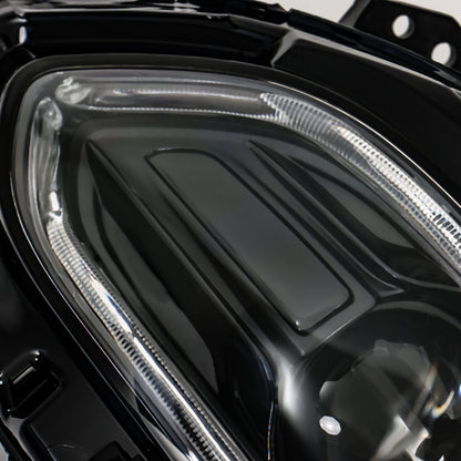 munirater Headlight For 15-20 Dodge Charger Halogen w/ LED DRL Black Housing RH+LH