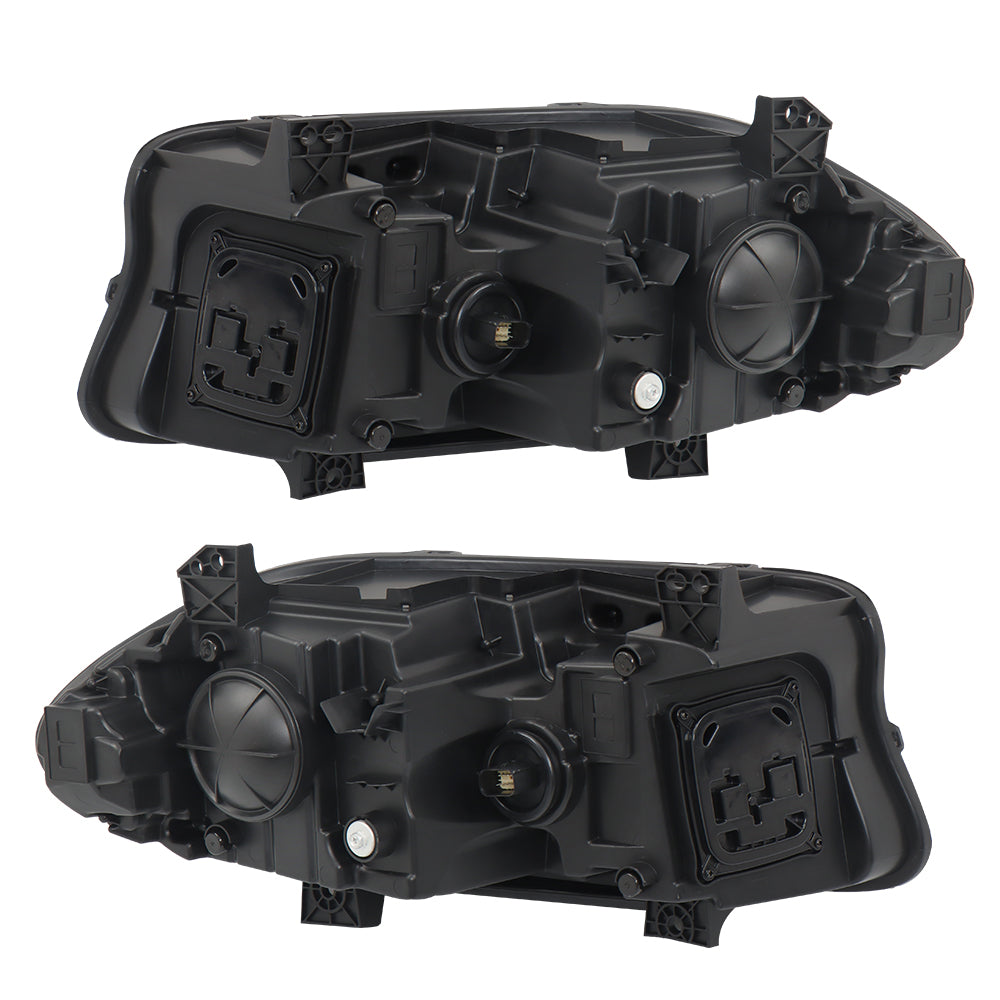 munirater Headlight For 15-20 Dodge Charger Halogen w/ LED DRL Black Housing RH+LH