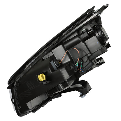 munirater Headlight For 2013-16 GMC Acadia w/ LED Tube Projector Halogen Black Right Side