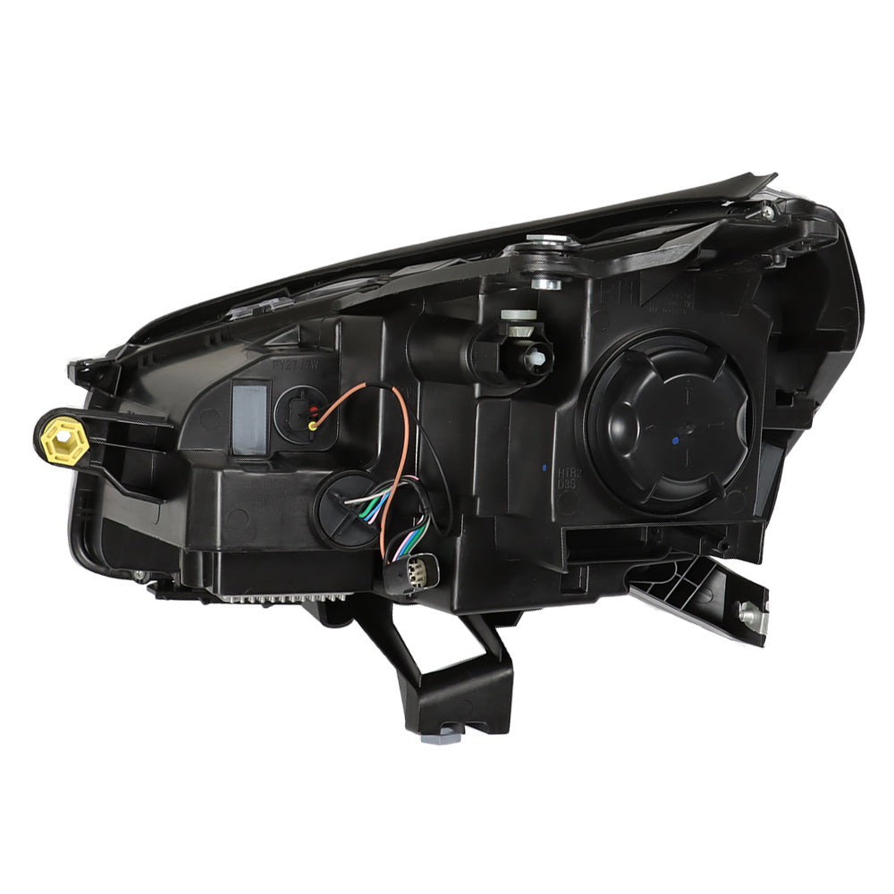 munirater Headlight For 2013-16 GMC Acadia w/ LED Tube Projector Halogen Black Right Side