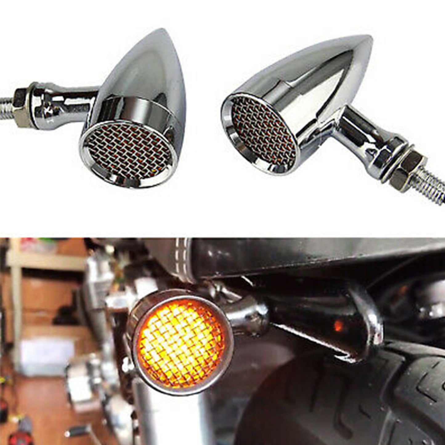 munirater Motorcycle LED Turn Signal Lights Chrome Replacement for Harley Sportster XL 1200 883