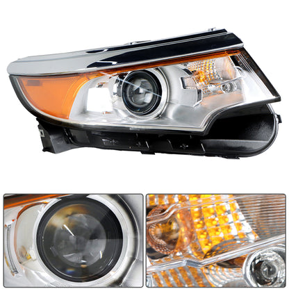 munirater Headlight Assembly Clear Lens Chrome Headlamps Right Side Replacement for 2011 2012 2013 2014 Edge FO2503292