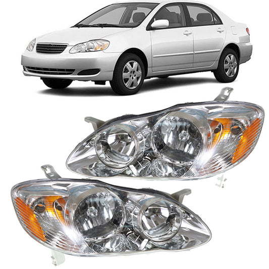 munirater Head Lamps Headlights Left+Right Replacement for 2003 2004 2005 2006 2007 2008 Corolla Clear