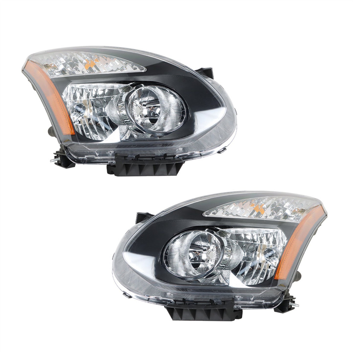 munirater Headlight For 08-13 Nissan Rogue/14-15 Rogue Select Black Housing Halogen RH+LH