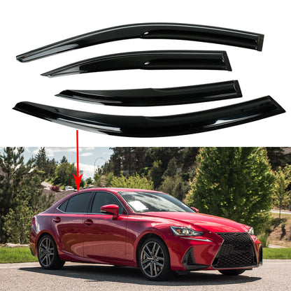 munirater 4PCS Side Window Visor Vent Rain Guard Deflector Replacement for 2006-2012 Lexus IS250 IS350 ISF Sedan