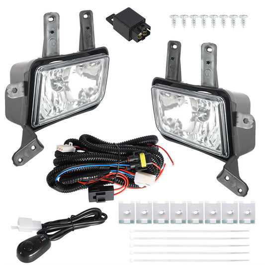 munirater Clear Fog Lights Bumper Lamps Front w/ Switch & Wiring Kit Replacement for 2015-2020 Suburban/Tahoe