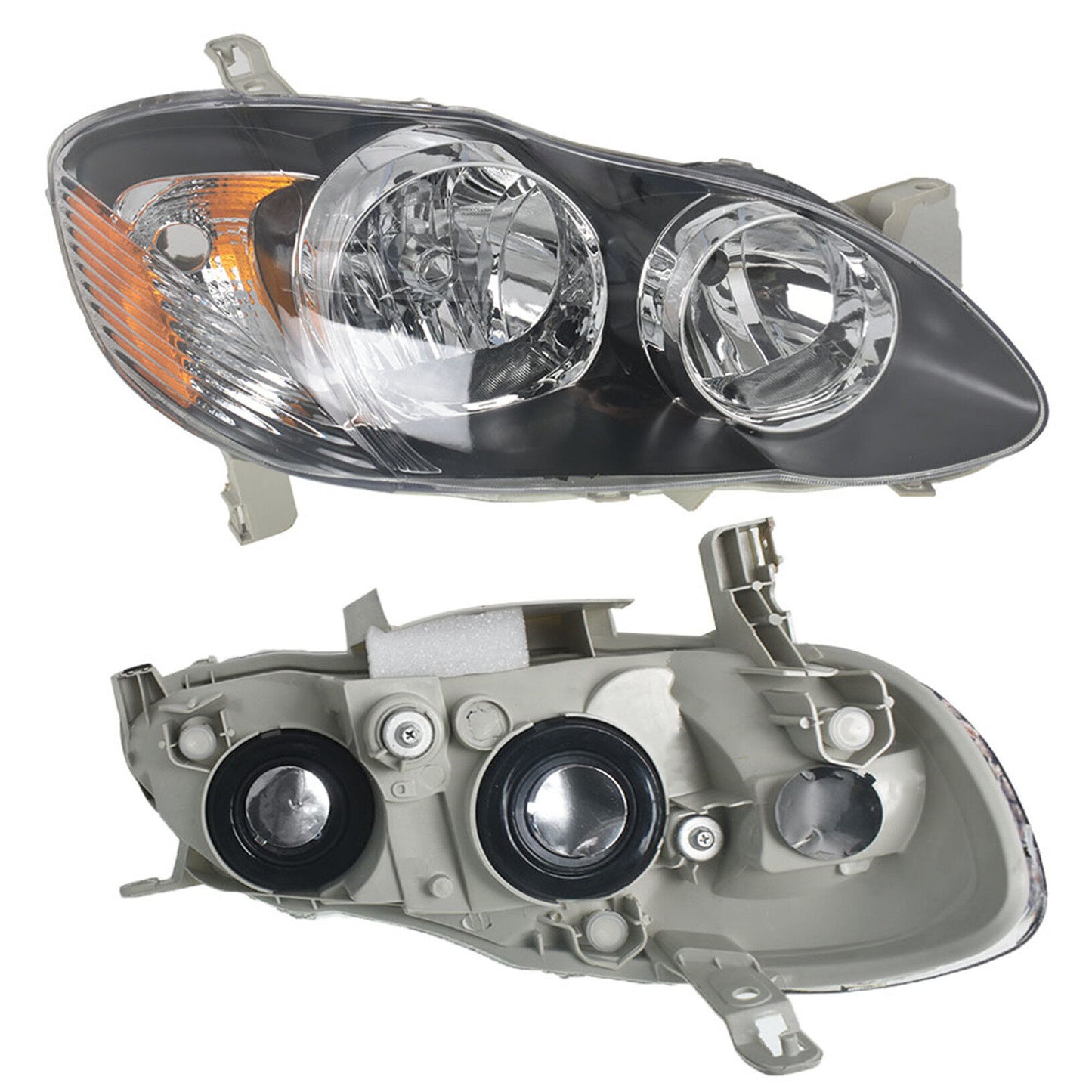 munirater Head Lamps Headlights Left+Right Replacement for 2003 2004 2005 2006 2007 2008 Corolla Clear