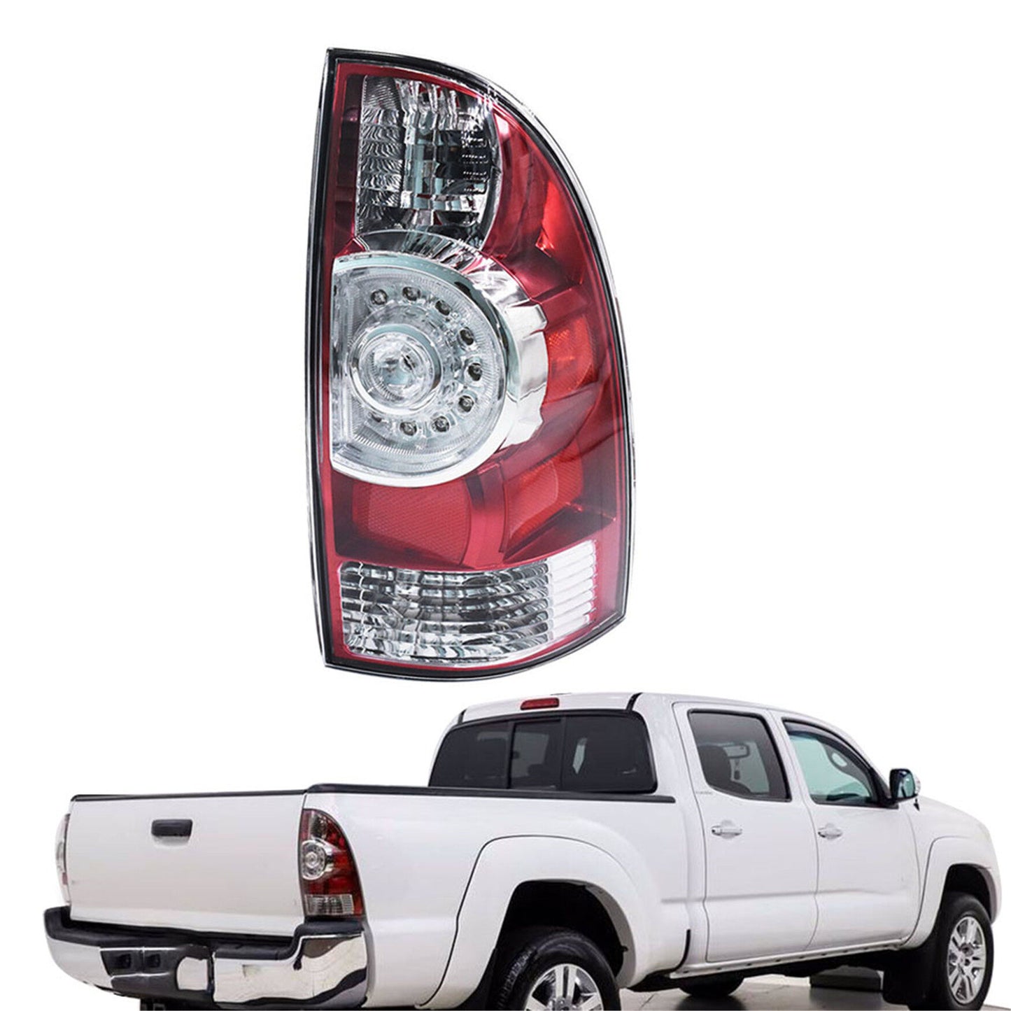 munirater LED Taillight Rear Brake Lamp Assembly Replacement for 2005-2015 Toyota Tacoma Pickup Truck - Passenger Side Only