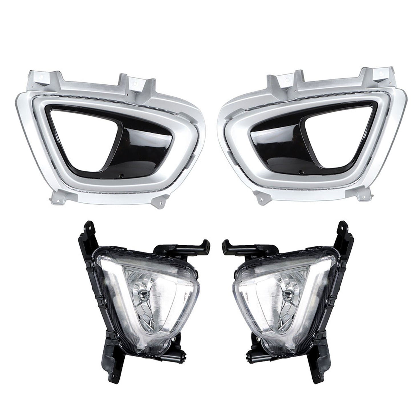 munirater Pair Driver and Passenger Front Fog Lights Bezel for 2016-2018 Kia Sorento