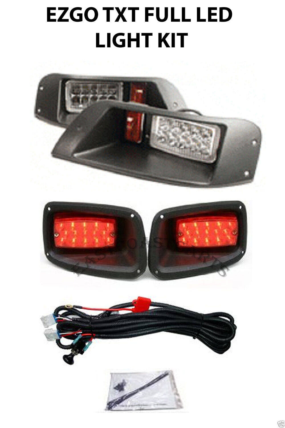 munirater Full LED Light Kit LED Headlight & Tail Light Replacement for EZGO TXT 1996-2013