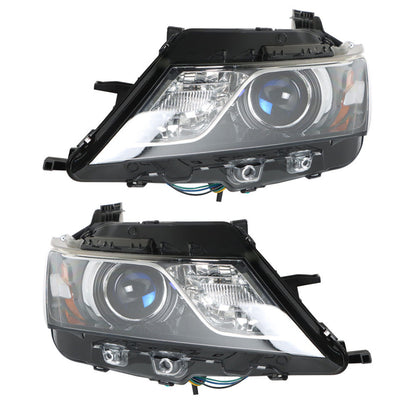 munirater Black Housing Projector Headlights Assembly Repalcement for 2015-2019 Impala Halogen Model Driver and Passenger Side