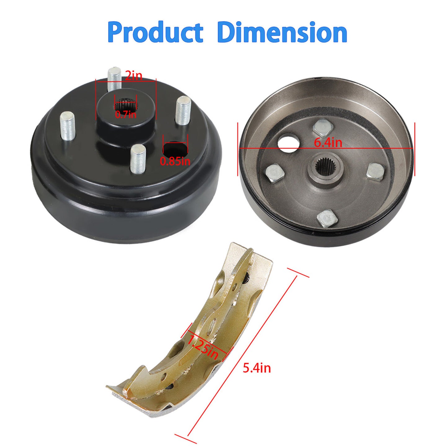 munirater Golf Cart Brake Hub Drums Brake Shoe 19186G1 70794G01 70795G01 Replacement for 1996+ TXT Electric/Gas Models