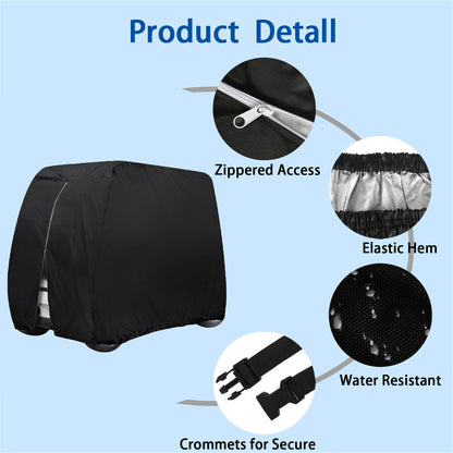 munirater Golf Cart Storage Cover 4 Passenger Replacement for EZGO Club Car Yamaha Black