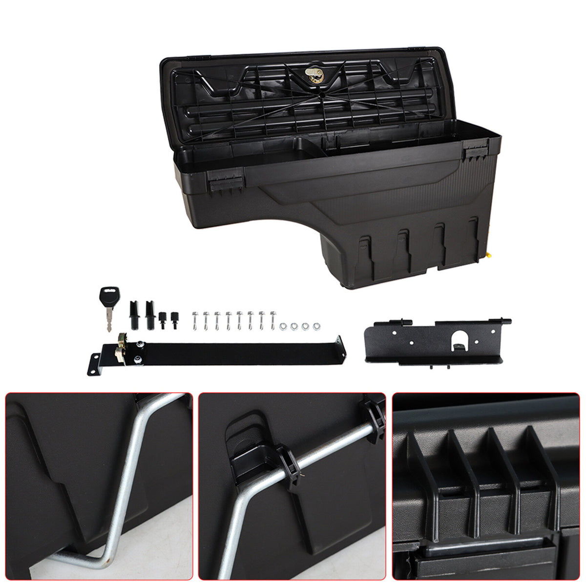 munirater Truck Bed Storage Box Tool Box Replacement for Toyota Tundra 2007-2020 Pickup Waterproof Rear Driver and Passenger Side 2-Pack Set